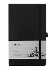 Скетчбук 13*21 80л "Schiller" черный, 140г/м2 слоновая кость, тв.обл., Schiller