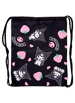 Мешок для сменной обуви "Kuromi", черно-розовый, 36 х 47 см