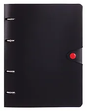 Тетрадь 80 листов, клетка, "Favorite Black. No 4" на кольцах, сменный блок, на кнопке