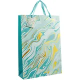 Пакет А3 46*33*10 Бирюзовые разводы нейтр., бум.мат.ламинат