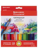 Карандаши цветные 24цв "АКАДЕМИЯ" акварельные BRAUBERG