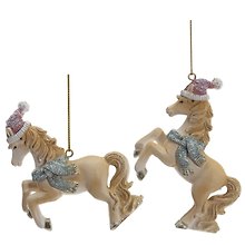 Фигурка декоративная подвесная Лошадка бежевая, 2 варианта (9х2х8)