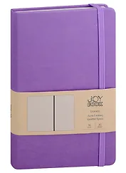 Книга для записей А5 96л кл. "Joy Book. Фиалковые сны" иск.кожа, тонир.блок, скругл.углы, ляссе, резинка, карман на задн.форзаце