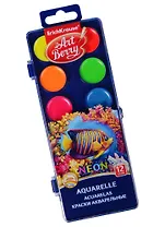 Краски акварельные 12цв. НЕОН, с УФ защитой, пл/уп., Art Berry