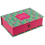 Шкатулка-книга с пуговицей картон M Фламинго и ананас с усами (20х13,5х6см) (12-Kairui-BB2017-