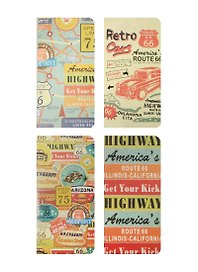 Записная книжка А6+ 24л лин. 90*170мм "Retro cars" карт.обл., мат.лам., выб.лак, сшивка, ассорти, Languo