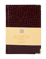 Ежедневник дат. 2026г. А5 176л "Business Premium. Lizard" бордо, 7Б, иск.кожа, обл.поролон, тв.переплет, мет.уголки, тонир.блок, зол.торец, справ.мат-лы, 2 ляссе, инд.уп