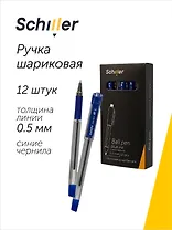 Ручки шариковые синие 12 штук "Element" 0,5 мм, Schiller