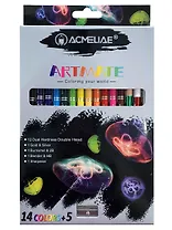 Карандаши цветные Aсmeliae, Artmate, двухсторонние 15 цветов с точилкой