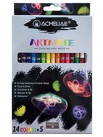 Карандаши цветные двусторонние «Artmate», Aсmeliae, 15 цветов