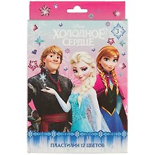 Пластилин «Холодное сердце», 12 цветов + стека