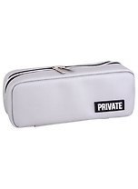 Пенал-косметичка "Private" серебристый, 21х9х5 см
