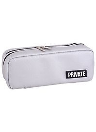 Пенал-косметичка "Private" серебристый, 21х9х5 см