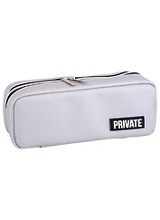 Пенал-косметичка "Private" серебристый, 21х9х5 см