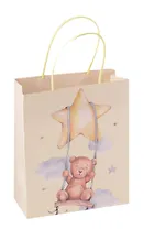 Пакет А5 25,5*21*10 "Мишка на качелях" дет., крафт