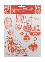 Трафарет пластиковый многоразовый Следы Деда Мороза (НГ-023) (25х20см) (упаковка)