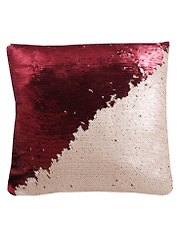 Подушка с пайетками красная с золотом (3856) (37х37)