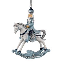 Новогоднее подвесное украшение ErichKrause Decor Волшебник на лошадке-качалке (пластик) (10см) (62445)