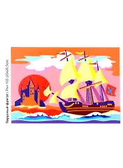 Набор для творчества. Картина по номерам "Парусный фрегат"