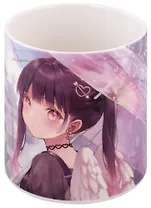 Кружка Аниме Девушка с крыльями под зонтиком (Сёдзё) (белая) (керамика, деколь) (330мл) (коробка)