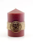 Коричневая магическая свеча с пентаграммой