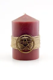 Коричневая магическая свеча с пентаграммой