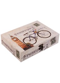 Сувенир, Шкатулка Биг Бен с велосипедом (24х17х5,5) (дерево)