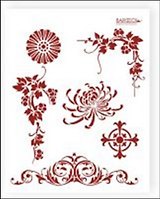 Трафарет пластиковый многоразовый Виноград Хризантема (20х25) (Л-071)