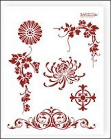 Трафарет пластиковый многоразовый Виноград Хризантема (20х25) (Л-071)