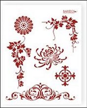 Трафарет пластиковый многоразовый Виноград Хризантема (20х25) (Л-071)