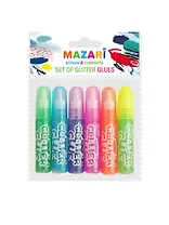 Гель с блестками, полупрозрачный, MAZARI, 6 мл, 6 цветов, с европодвесом