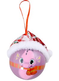 Елочный шар НГ Дракончик в шапочке (пластик, текстиль) (7,5 см) (ПВХ Бокс)