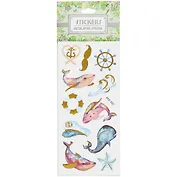 Наклейки Киты  (AXC-007)(9*25)