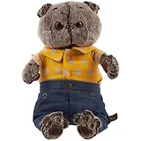 Мягкая игрушка Басик в джинсовых шортах и желтой рубашке (25 см)