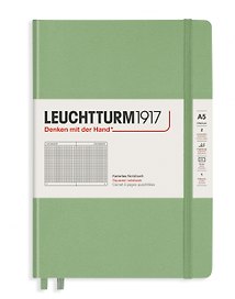 Книга для записей A5, 125 листов в клетку "Classic", твердая обложка, шалфей, Leuchtturm1917
