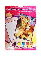 Набор для творч. MultiArt Раскр. по номерам Тигры (6038PB1) (краски/6цв.+кисть) (3+) (упаковка) (в кор. 3х24шт)