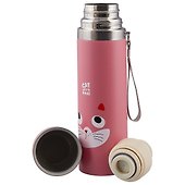 Термос матовый Cat розовый (металл) (500 мл) (12-16074-ZK-A-82) - 1