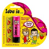 Набор Love is Бальзам для губ Клубника-банан+3 жевательных резинки (блистер) (14х12) (Гк 134/6)