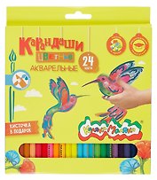 Карандаши цветные акварельные «Каляка-Маляка», Каляка-Маляка, 24 цвета