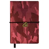 Записная книжка А6 120л "КАМУФЛЯЖ КРАСНЫЙ МЕТАЛЛИК" интегр.переплет, скругл.корешок