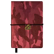 Записная книжка А6 120л "КАМУФЛЯЖ КРАСНЫЙ МЕТАЛЛИК" интегр.переплет, скругл.корешок