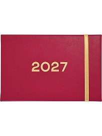 Еженедельник дат. 2027г. А6 64л 160*105 "Color" малиновый, иск.кожа, тв.переплет, резинка, шелкография