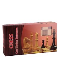 Игра настольная Рыжий кот Игра 3 в 1 дерево (нарды, шашки, шахматы) (29х14.5х3 см) фигуры дерево в коробке AN02596