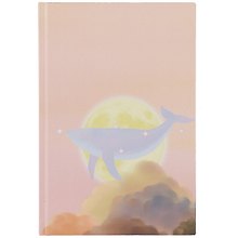 Книга для записей А5 100л кл. "Whale in the clouds" 7БЦ, мат.ламинация, ляссе, ассорти, инд.уп.
