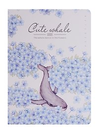Записная книжка «Cute whale» А6, 24 листа в клетку, сшивка, Languo, в ассортименте