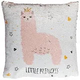 Подушка с пайетками Лама (текстиль) (37х37) (12-00932-987-0)