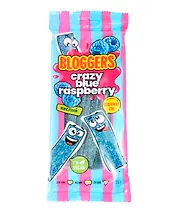 Мармелад жевательный BLOGGERS Крейзи Блу Разберри со вкусом Малины в кисло-сладкой обсыпке (ремешки), 75г