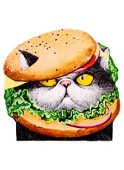 Блокнот 120*117 30л "ВКУСНЫЙ КОТ" фигурная вырубка, карт.обл., скоба