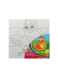 Набор для творчества Рыжий кот Холст с красками 15*15см Курочка Ряба Х-0309