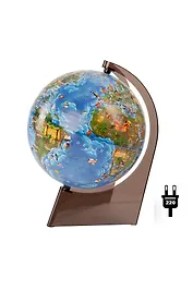 Глобус D21см для детей, с подсветкой, Глобусный мир